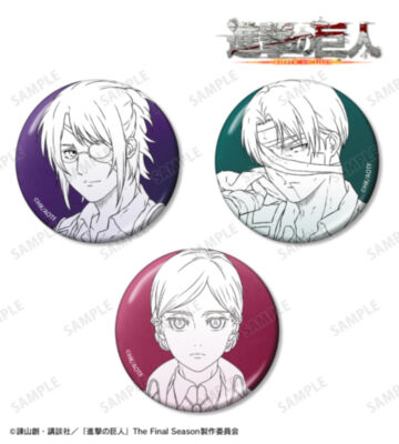 ハンジ&リヴァイ&ヒストリア メタリック缶バッジ3個セット