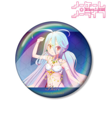 描き下ろし 白 踊り子ver. 75mmオーロラ缶バッジ