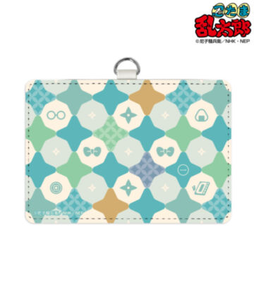 一年生 モチーフ柄 ネックストラップ付き2ポケットパスケース