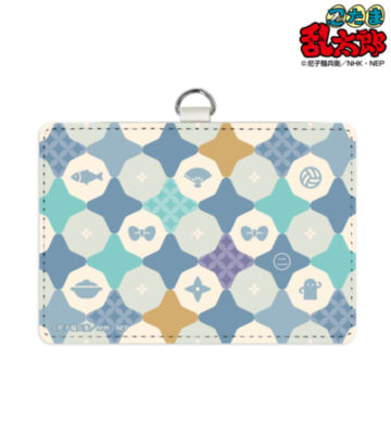 二年生 モチーフ柄 ネックストラップ付き2ポケットパスケース