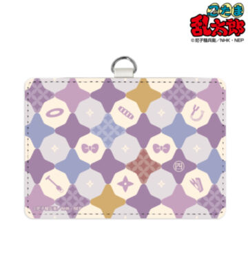 四年生 モチーフ柄 ネックストラップ付き2ポケットパスケース