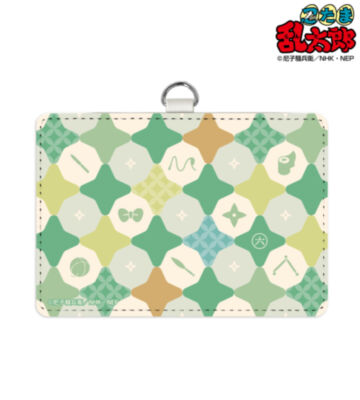 六年生 モチーフ柄 ネックストラップ付き2ポケットパスケース