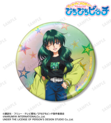 ANGEL BLUEコラボ 描き下ろし 洞院 リナ 75mmオーロラ缶バッジ ver.B