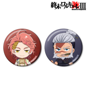 アポロン&レオニダス王 ちびキャラ メタリック缶バッジ2個セット