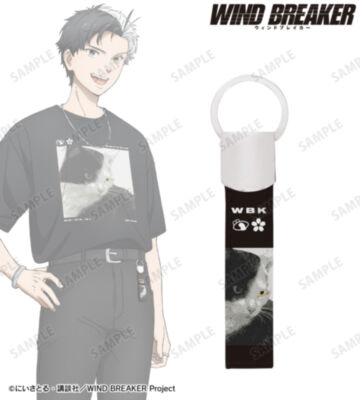 描き下ろし 桜 遥 夏服ver. 着用キーリング付き合皮キーホルダー
