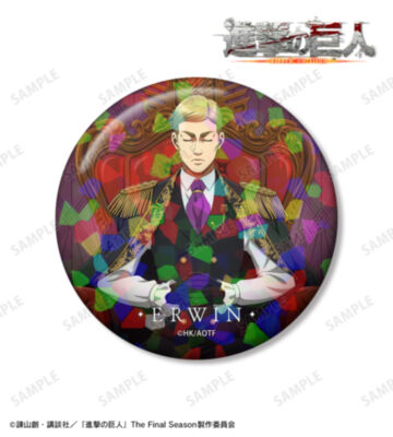 描き下ろし エルヴィン 夢見る玉座ver. 75mmホログラム缶バッジ