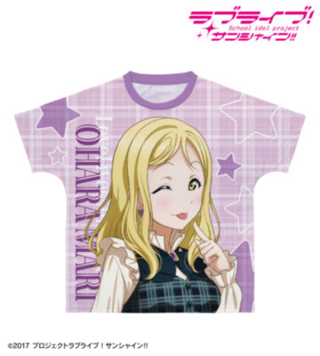 描き下ろし 小原鞠莉 チェックワンピース衣装ver. フルグラフィックTシャツ
