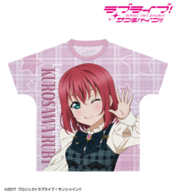 描き下ろし 黒澤ルビィ チェックワンピース衣装ver. フルグラフィックTシャツ